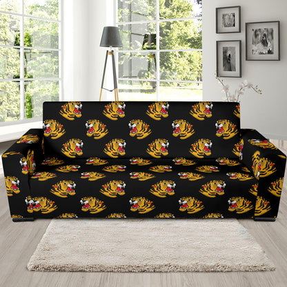 Tiger Head Print Design LKS306 Sofa Slipcover