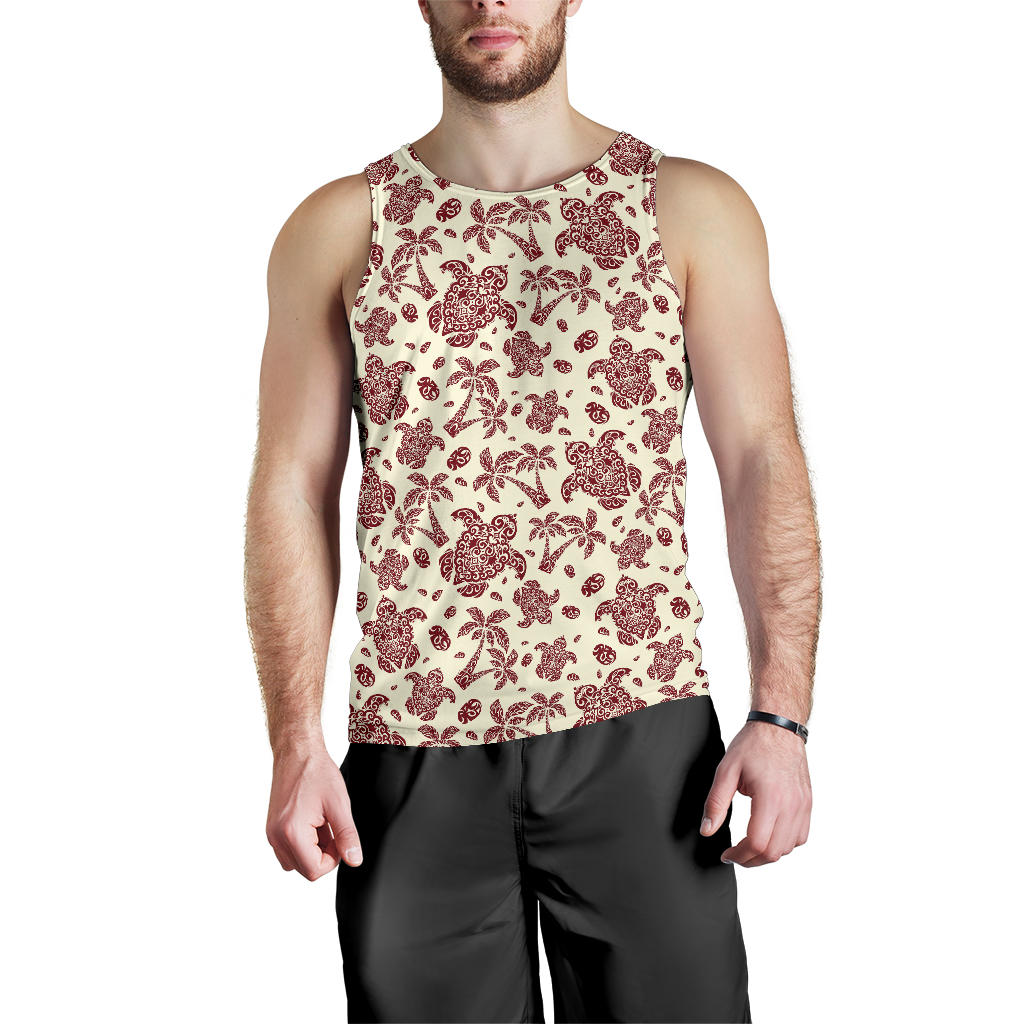 Polynesian Tattoo Turtle Themed Men Tank Top