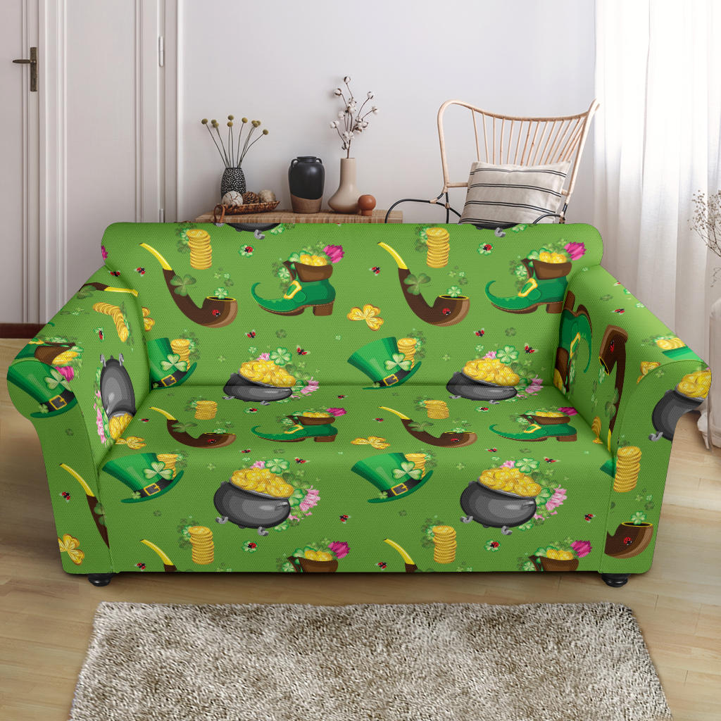Shamrock Saint Patrick's Day Print Design LKS306 Loveseat Couch Slipcover