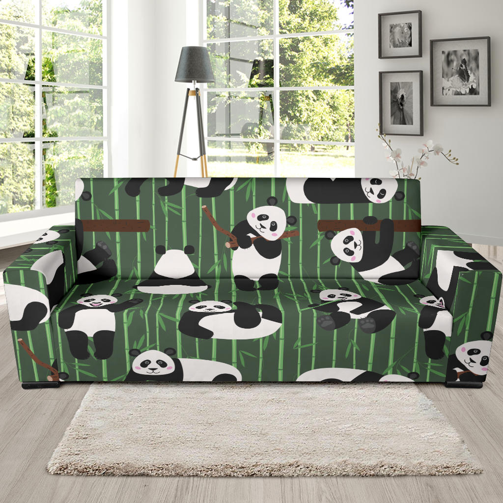 Panda Pattern Print Design A04 Sofa Slipcover