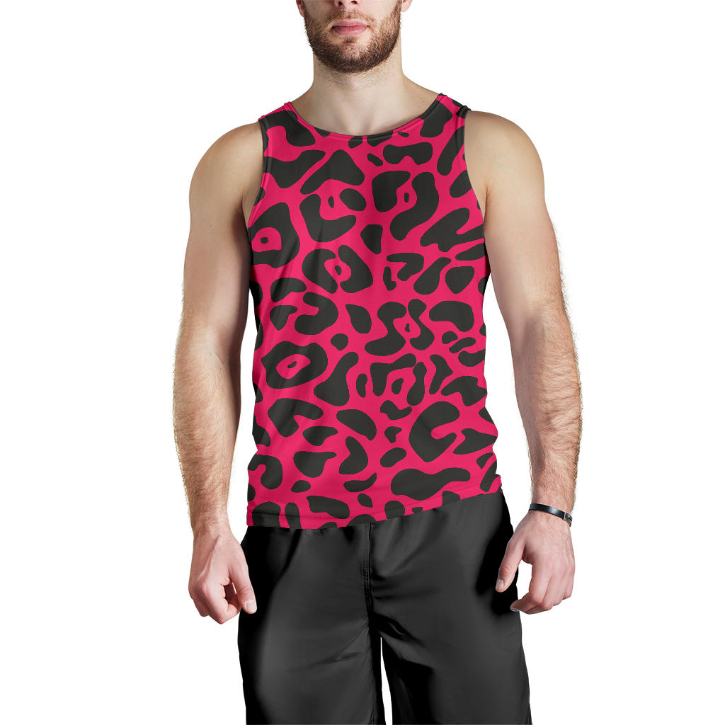 Cheetah Pink Print Pattern Men Tank Top