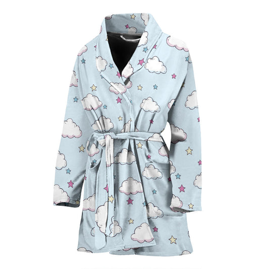 Cloud Pattern Print Design 01 Women Bathrobe
