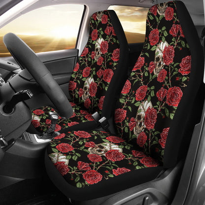 Skull And Roses Print Design LKS303 Car Seat Covers