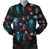 Jellyfish Underwater Print Men Bomber Jacket