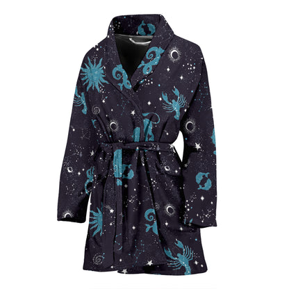 Zodiac Print Design LKS303 Women Bathrobe