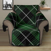 Plaid Green Pattern Print Design A05 Recliner Cover Protector