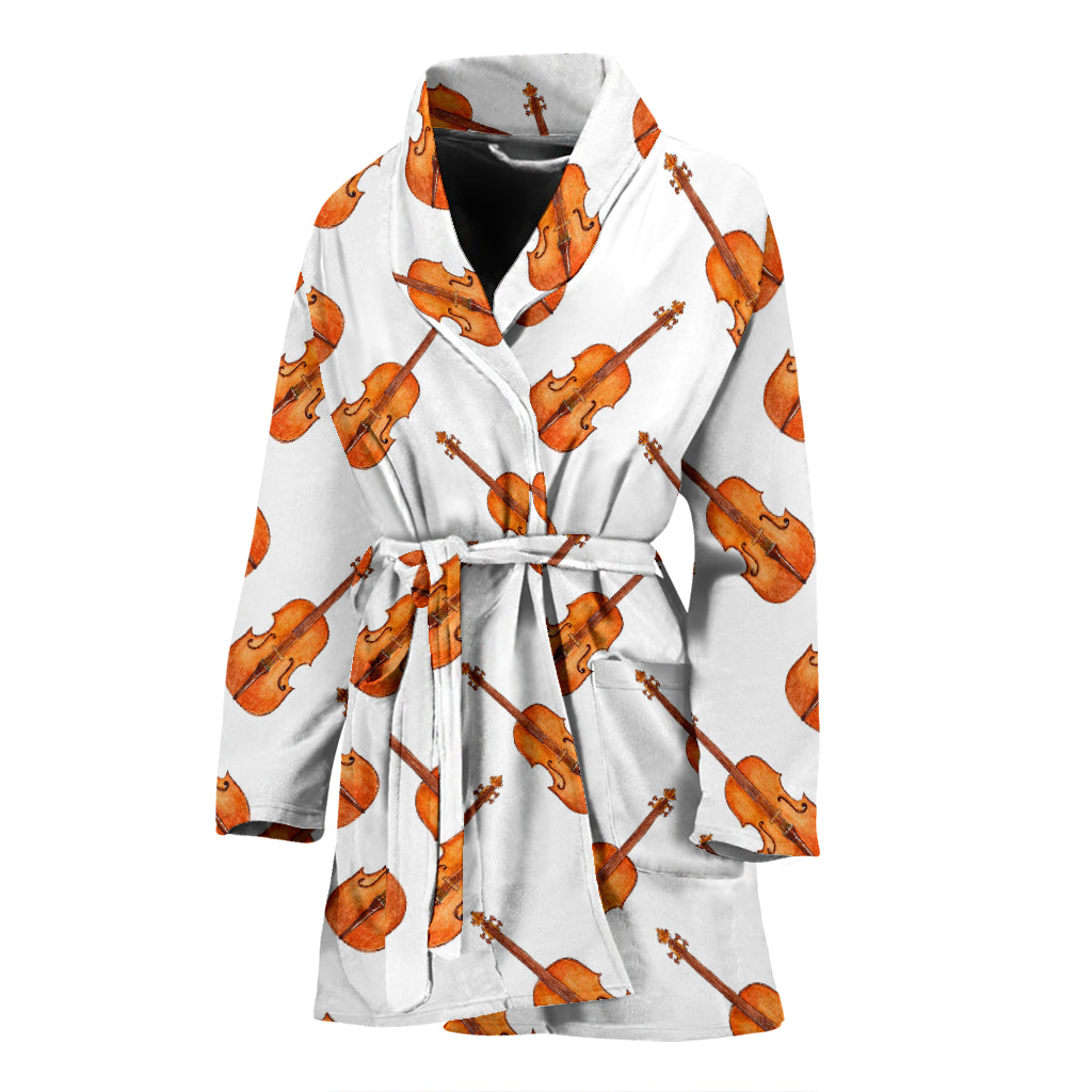 Violin Print Design LKS401 Women Bathrobe
