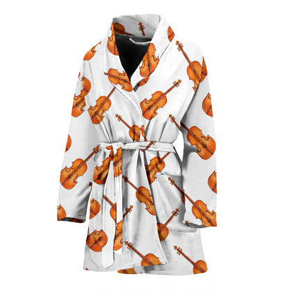 Violin Print Design LKS401 Women Bathrobe