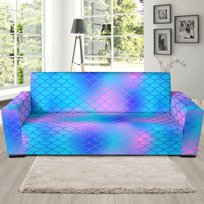 Mermaid Scales Pattern Print Design 04 Sofa Slipcover