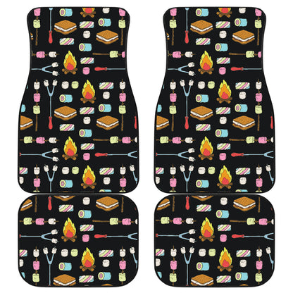 Camping Campfire Marshmallows Car Floor Mats Front Back
