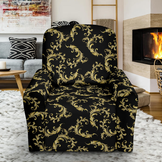 Baroque Golden Pattern Print Design 01 Recliner Slipcover with Pocket