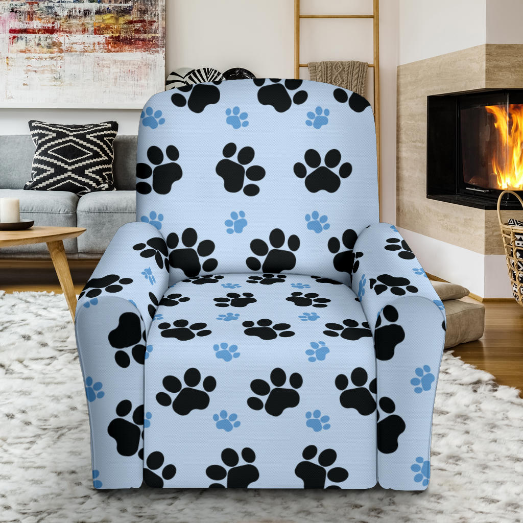 Paw Pattern Print Design A04 Recliner Slipcover with Pocket