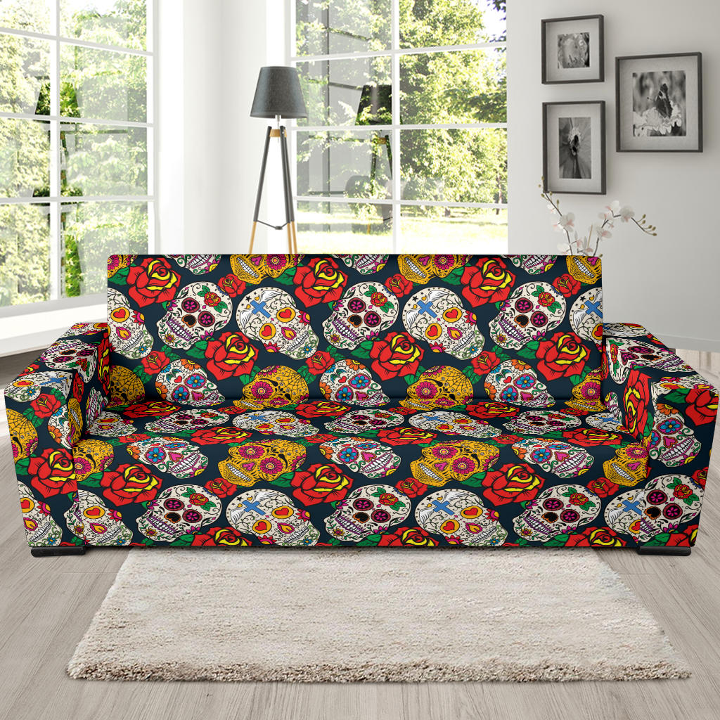 Sugar Skull Print Design LKS306 Sofa Slipcover