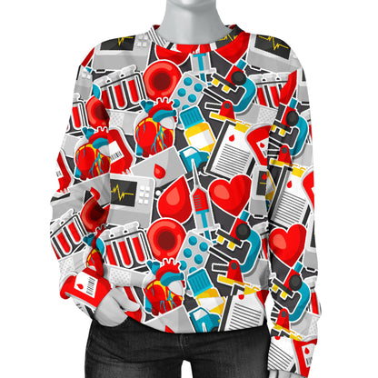 Phlebotomist Medical Themed Women Long Sleeve Sweatshirt