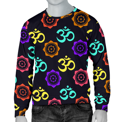 Chakra OM Print Pattern Men Long Sleeve Sweatshirt