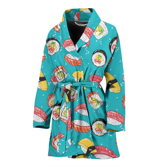 Sushi Print Design LKS305 Women Bathrobe