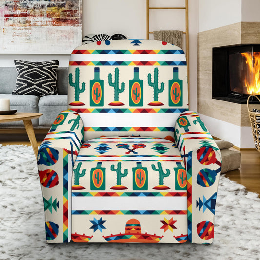 Maracas Mexican Pattern Print Design 01 Recliner Slipcover with Pocket