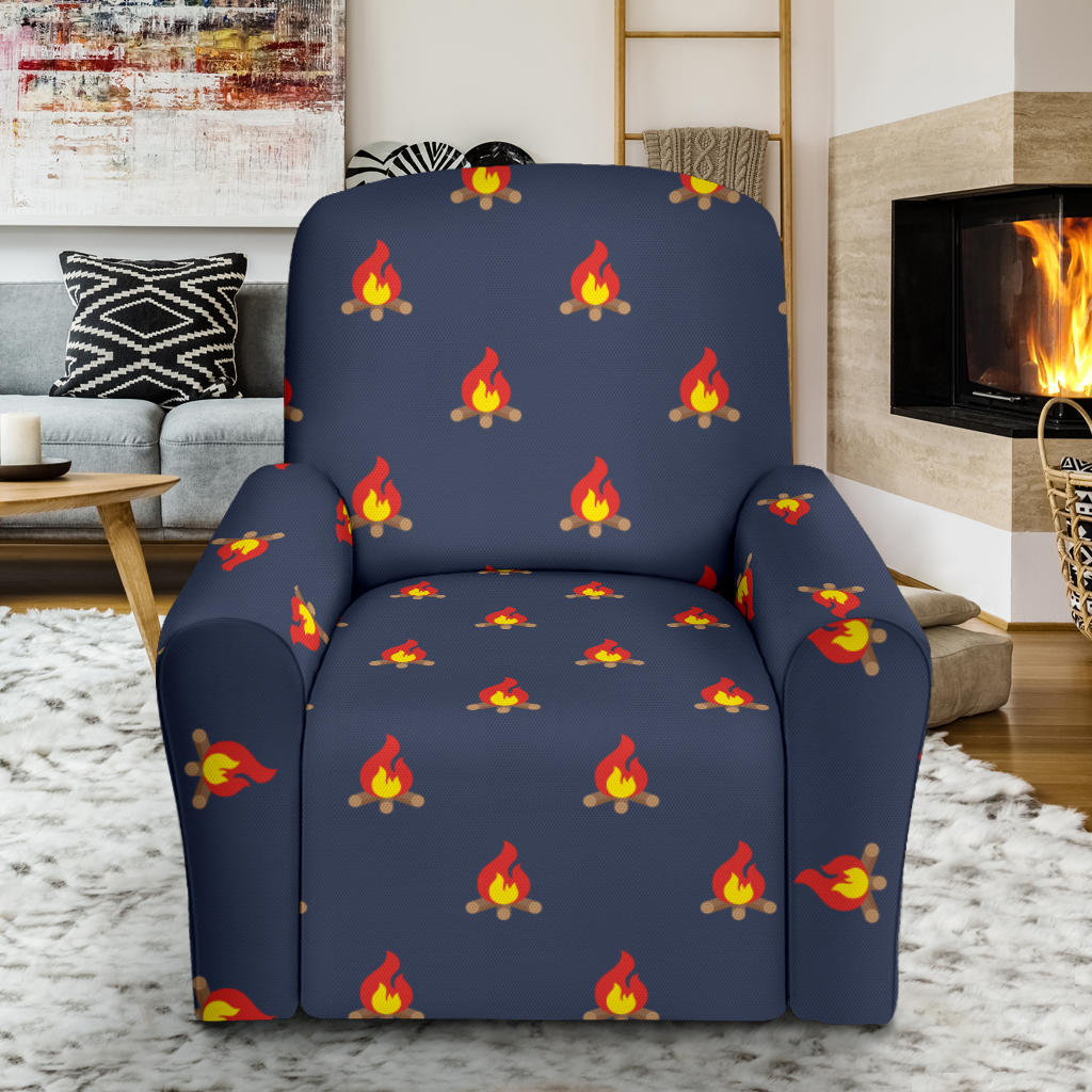 Campfire Pattern Print Design 02 Single Sofa Slipcover