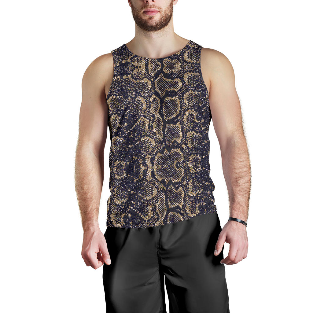 Snake Skin Pattern Print Men Tank Top