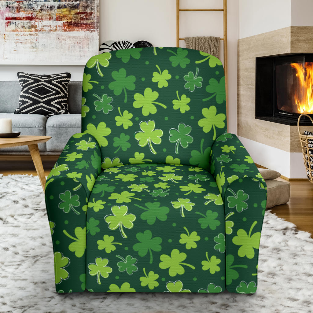 Clover Pattern Print Design 02 Recliner Slipcover with Pocket