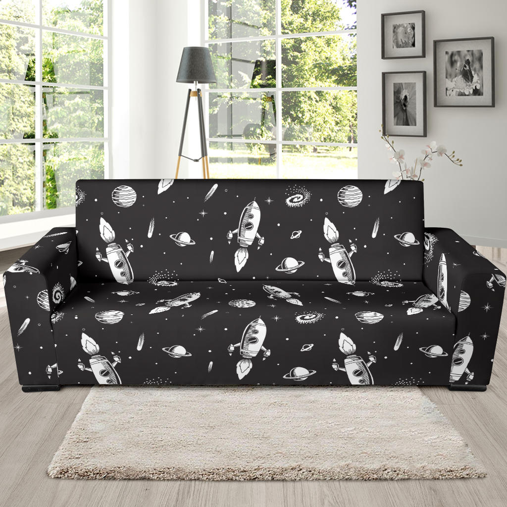 Space Rocket Print Design LKS303 Sofa Slipcover