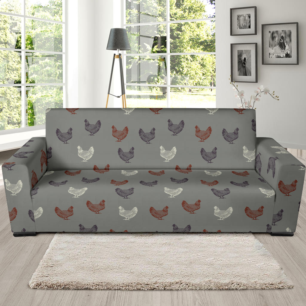 Chicken Pattern Print Design 01 Sofa Slipcover