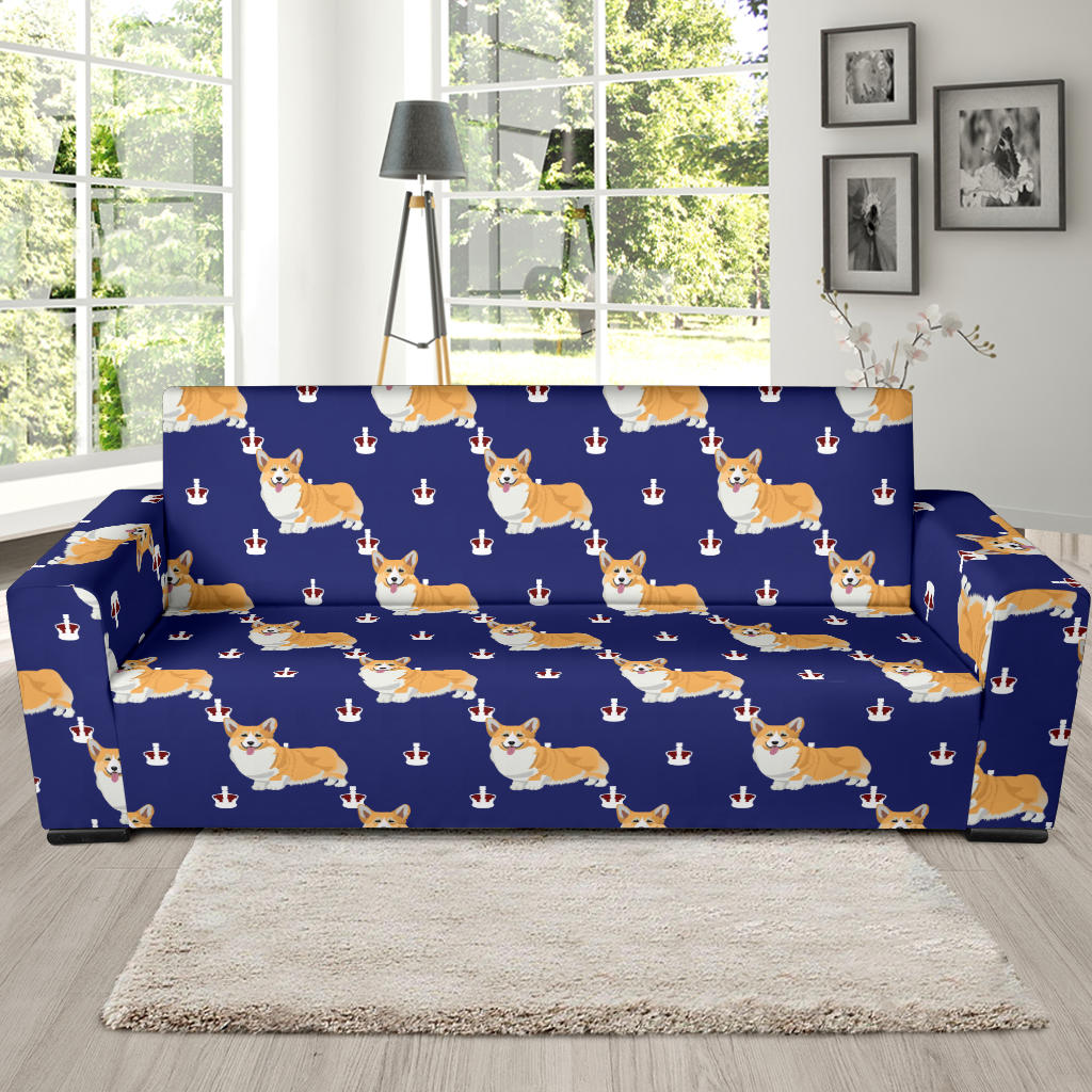 Pembroke Welsh Corgis Pattern Print Design A07 Sofa Slipcover