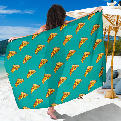Pizza Pattern Print Design A03 Sarong Pareo Wrap