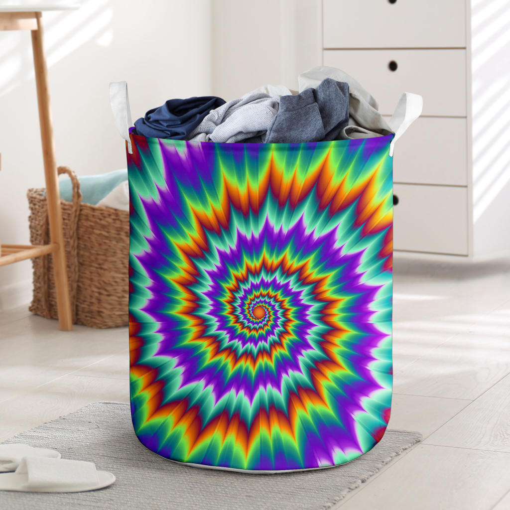 Optical illusion Pulsing fiery spirals Laundry Basket