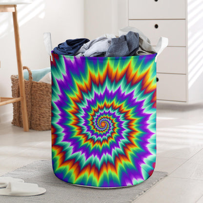 Optical illusion Pulsing fiery spirals Laundry Basket