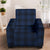 Navy Blue Tartan Plaid Pattern Armchair Slipcover