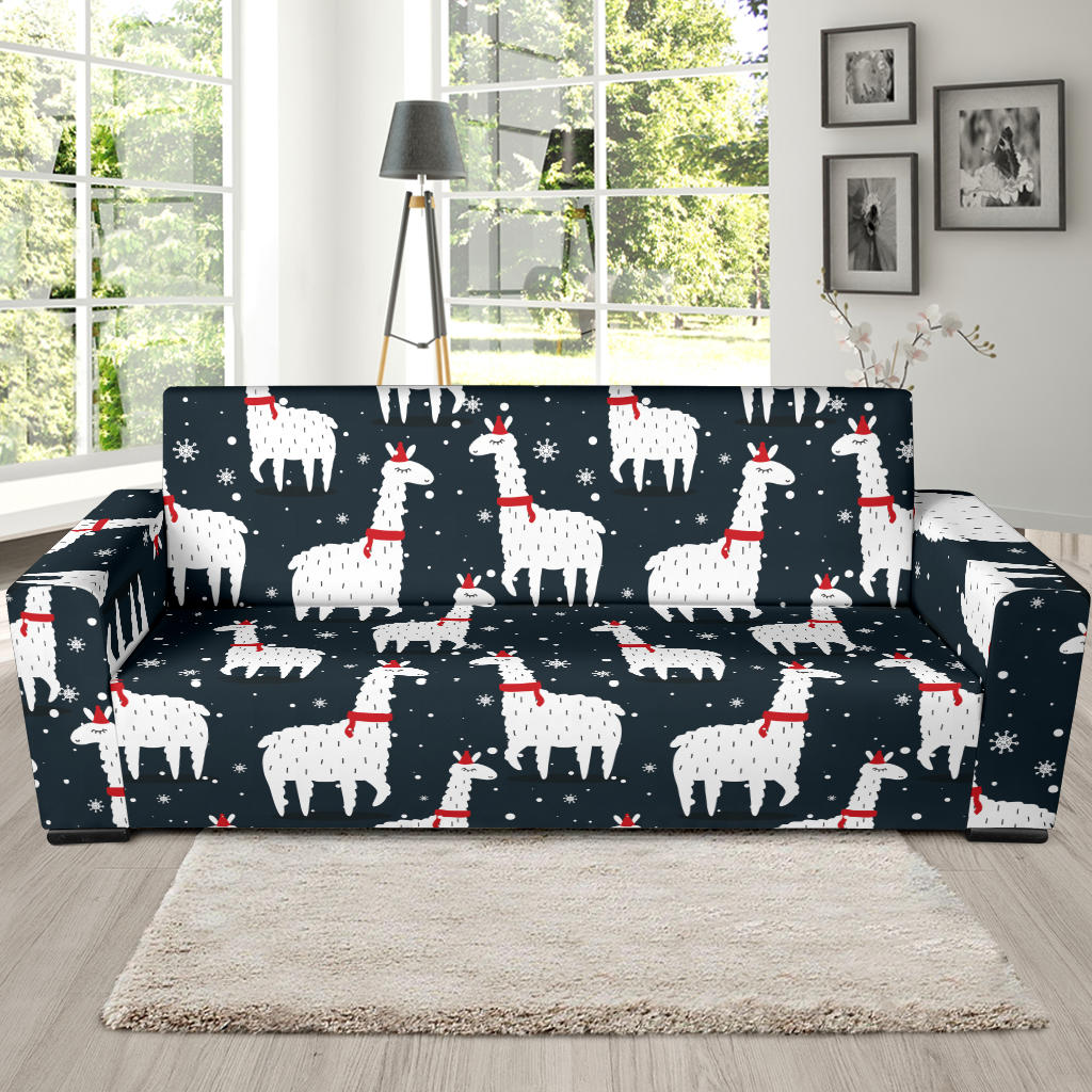 Alpaca Pattern Print Design 04 Sofa Slipcover