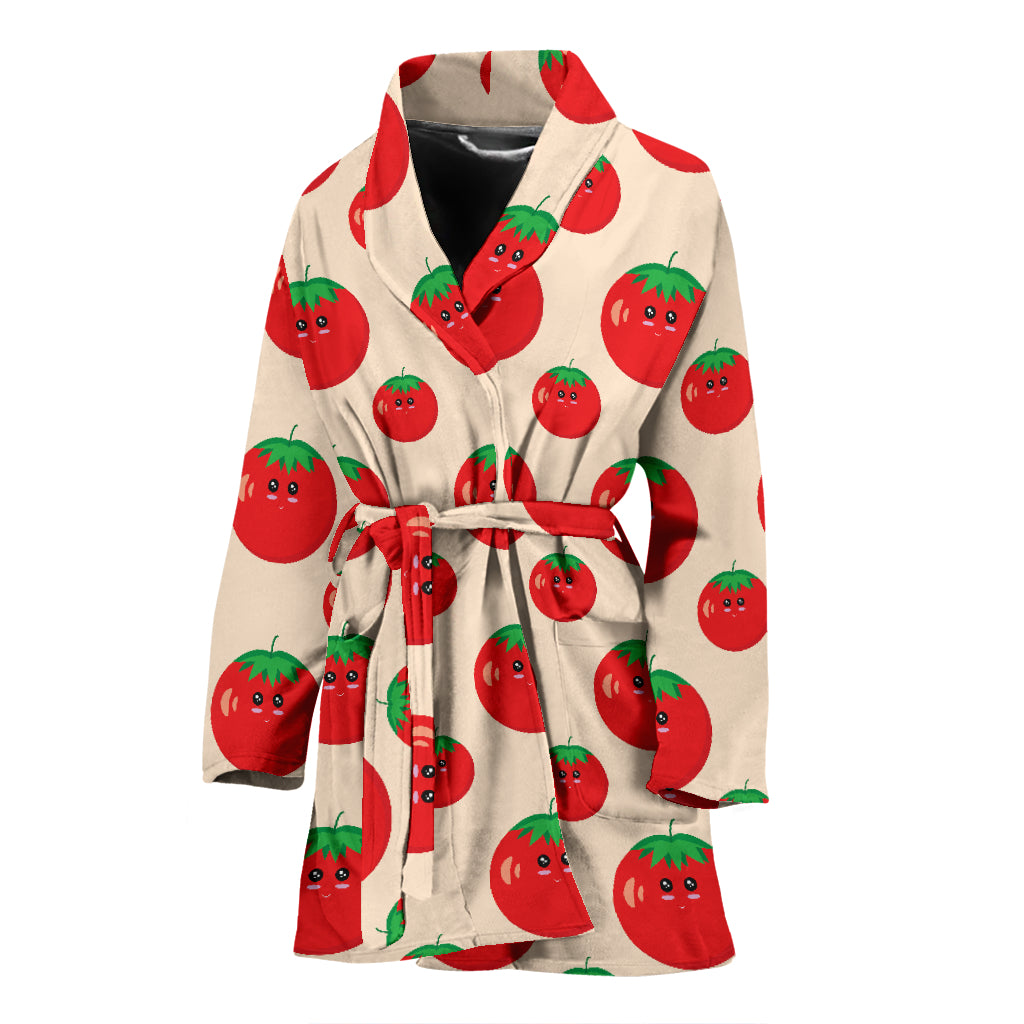 Tomato Print Design LKS308 Women Bathrobe