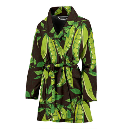 Peas Pattern Print Design A03 Women Bathrobe