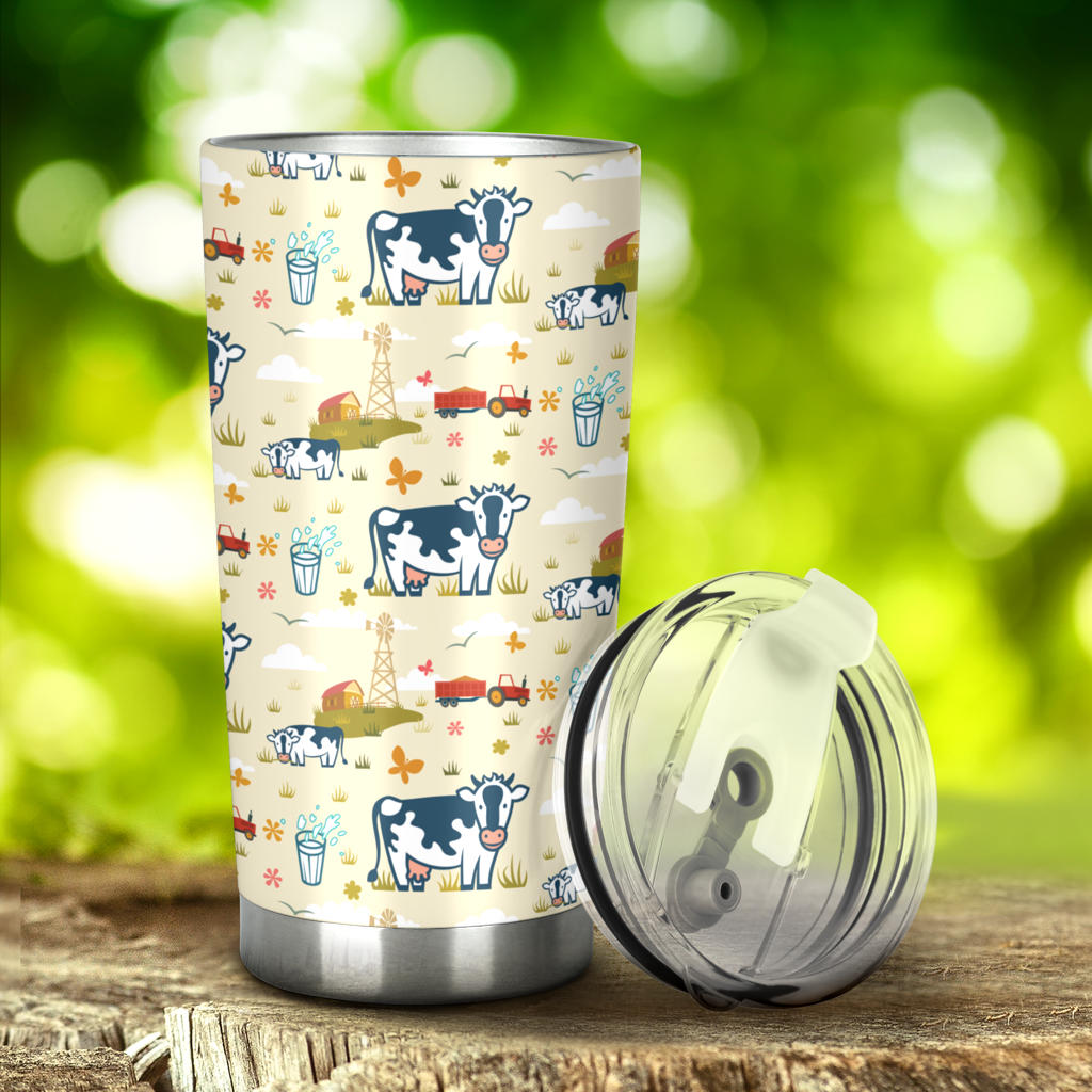 Cow Farm Design Print Tumbler