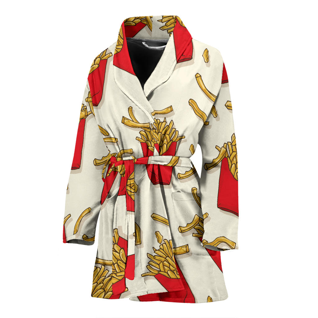 French Fried Pattern Print Design 01 Women Bathrobe