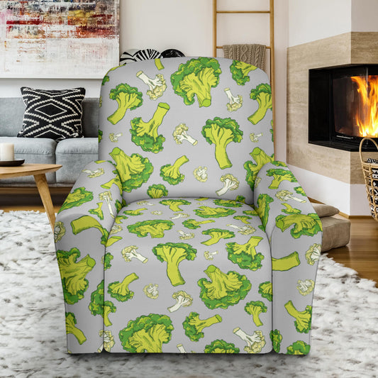 Broccoli Pattern Print Design 03 Recliner Slipcover with Pocket