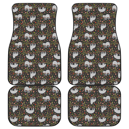 Sloth Cute Design Themed Print Car Floor Mats Front Back
