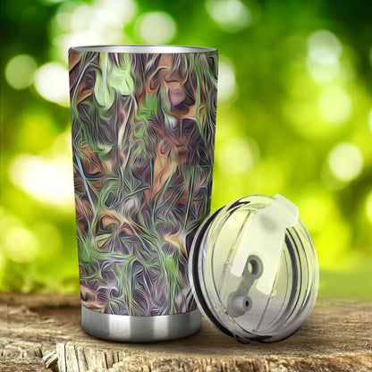 Camouflage Realistic Tree Print Tumbler