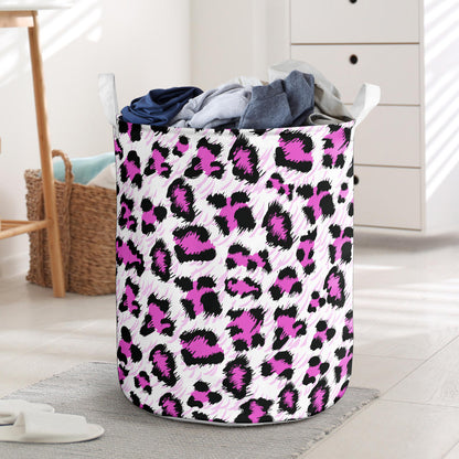 Leopard Pink Skin Print Laundry Basket