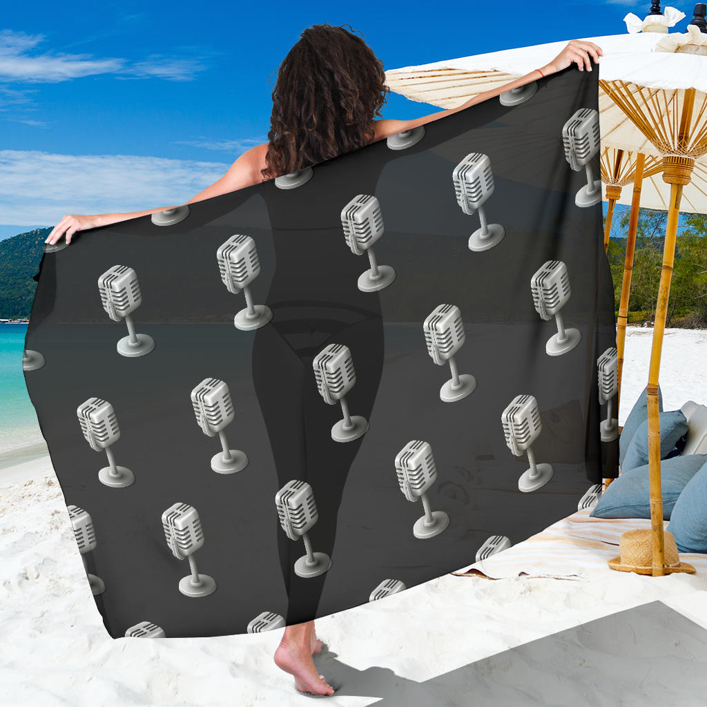 Microphone Vintage Pattern Print Design 01 Sarong Pareo Wrap