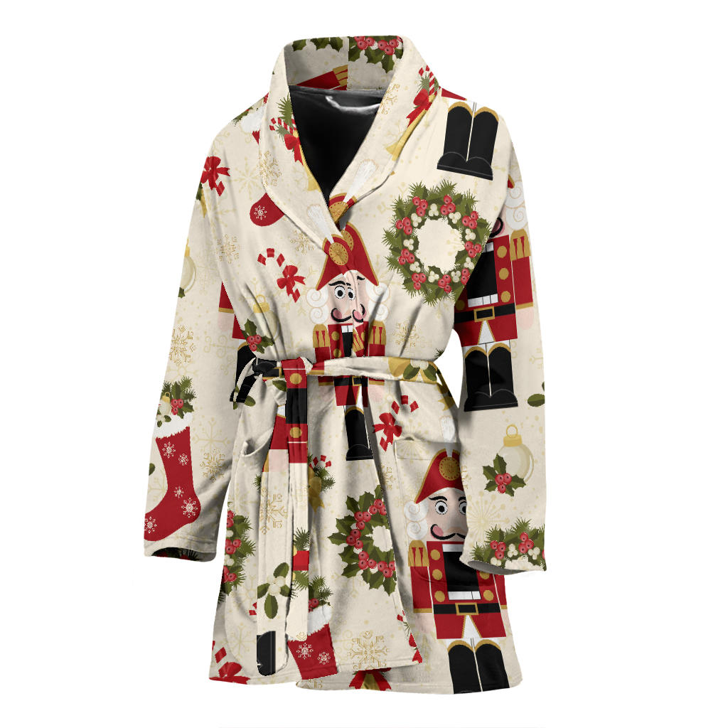 Nutcracker Pattern Print Design A01 Women Bathrobe