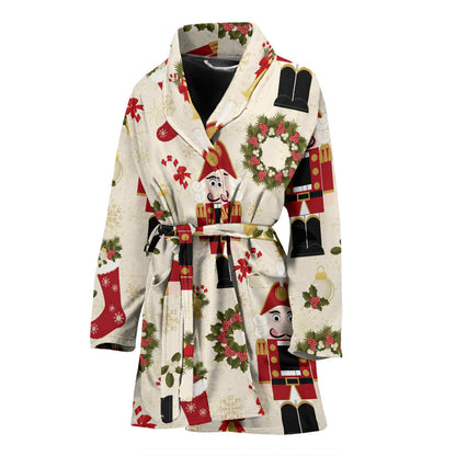 Nutcracker Pattern Print Design A01 Women Bathrobe