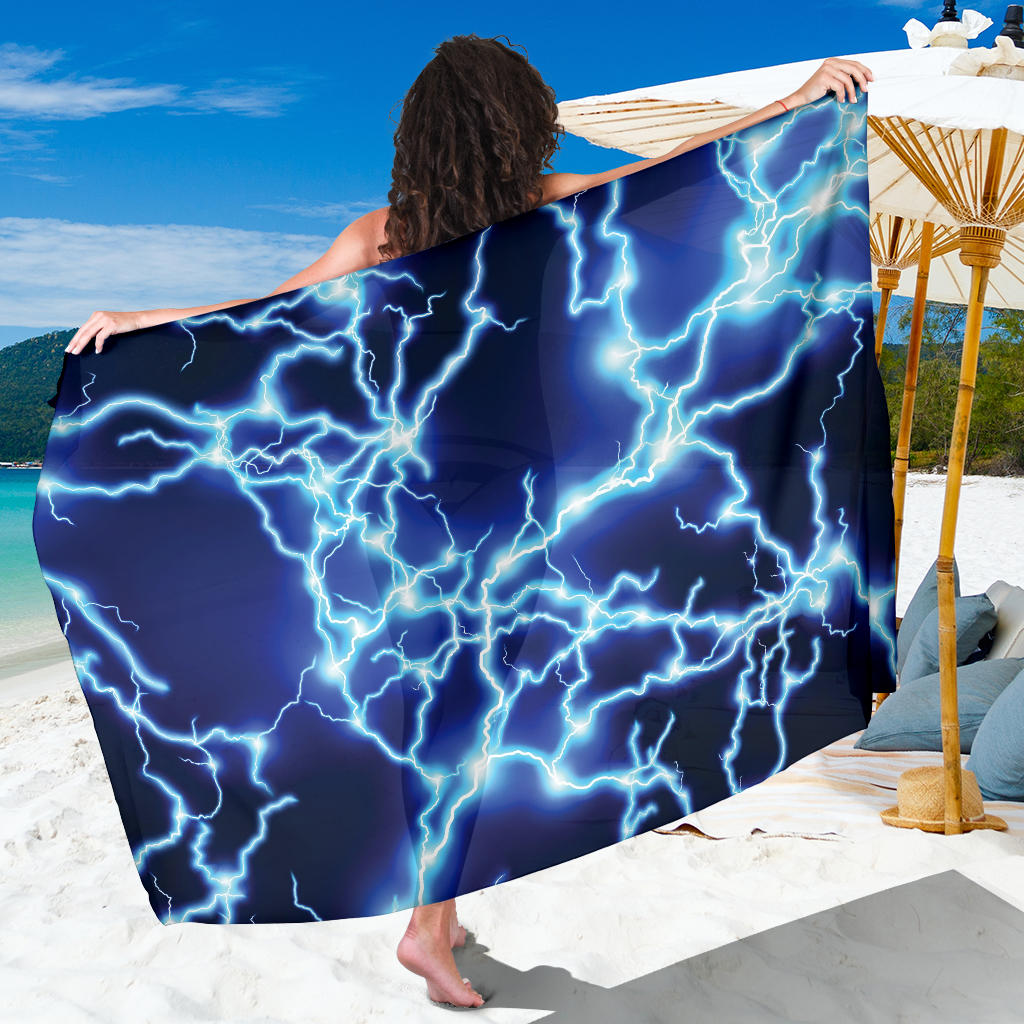 Lightning Thunder Pattern Print Design 04 Sarong Pareo Wrap