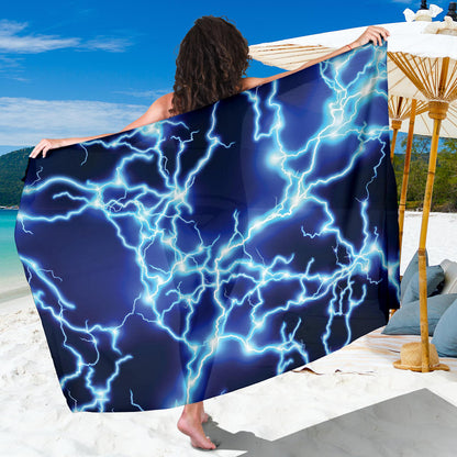 Lightning Thunder Pattern Print Design 04 Sarong Pareo Wrap