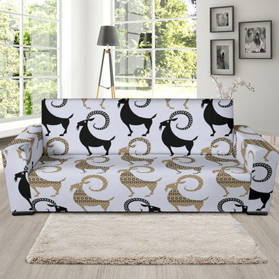 Goat Pattern Print Design 03 Sofa Slipcover