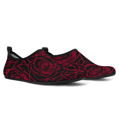 Red Rose Design Print Aqua Water Shoes