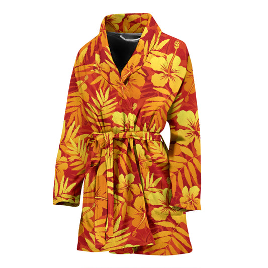 Hibiscus Summer Print Design LKS302 Women Bathrobe