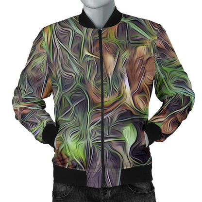 Camouflage Realistic Tree Print Men Bomber Jacket