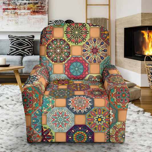 Boho Pattern Print Design 07 Recliner Slipcover with Pocket